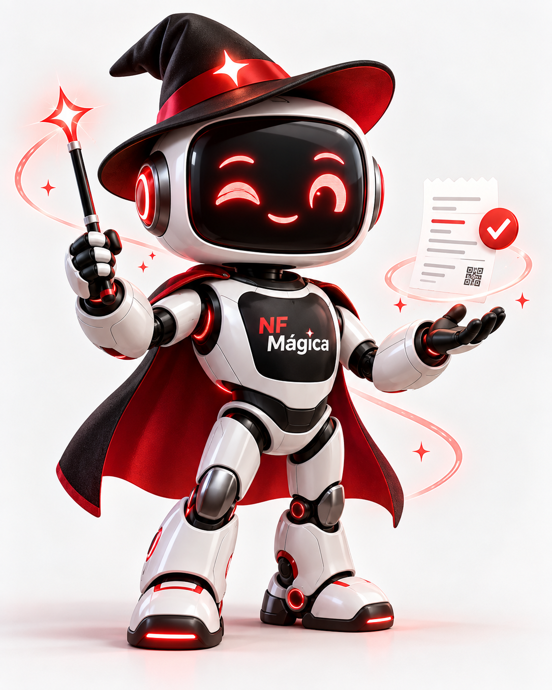 Mascote robô mágico do NF Mágica